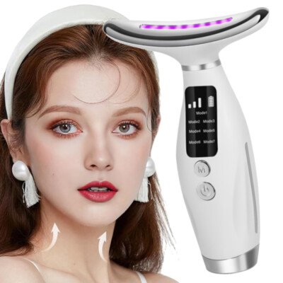 7 in 1 Red Light Therapy Anti Aging Face Neck Massager Electric Face Lift Device