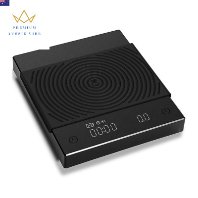 Basic 2 Black Mirror Pour over Coffee Scale Flow Rate Display Auto Timer Digit K