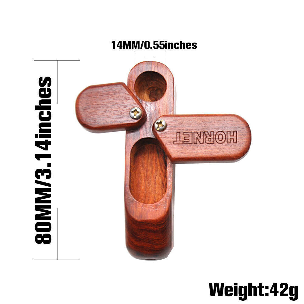 2 Value Set Wooden Pipes 180° Rotating Handmade Wooden Pipe with