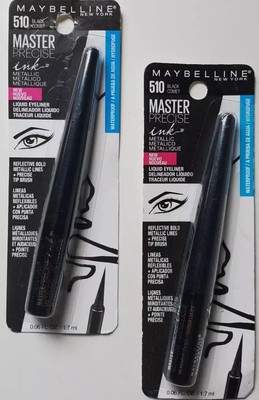 2 Maybelline #510 BLACK COMET Master Precise Ink Metallic Liquid EyeLiner  NEW