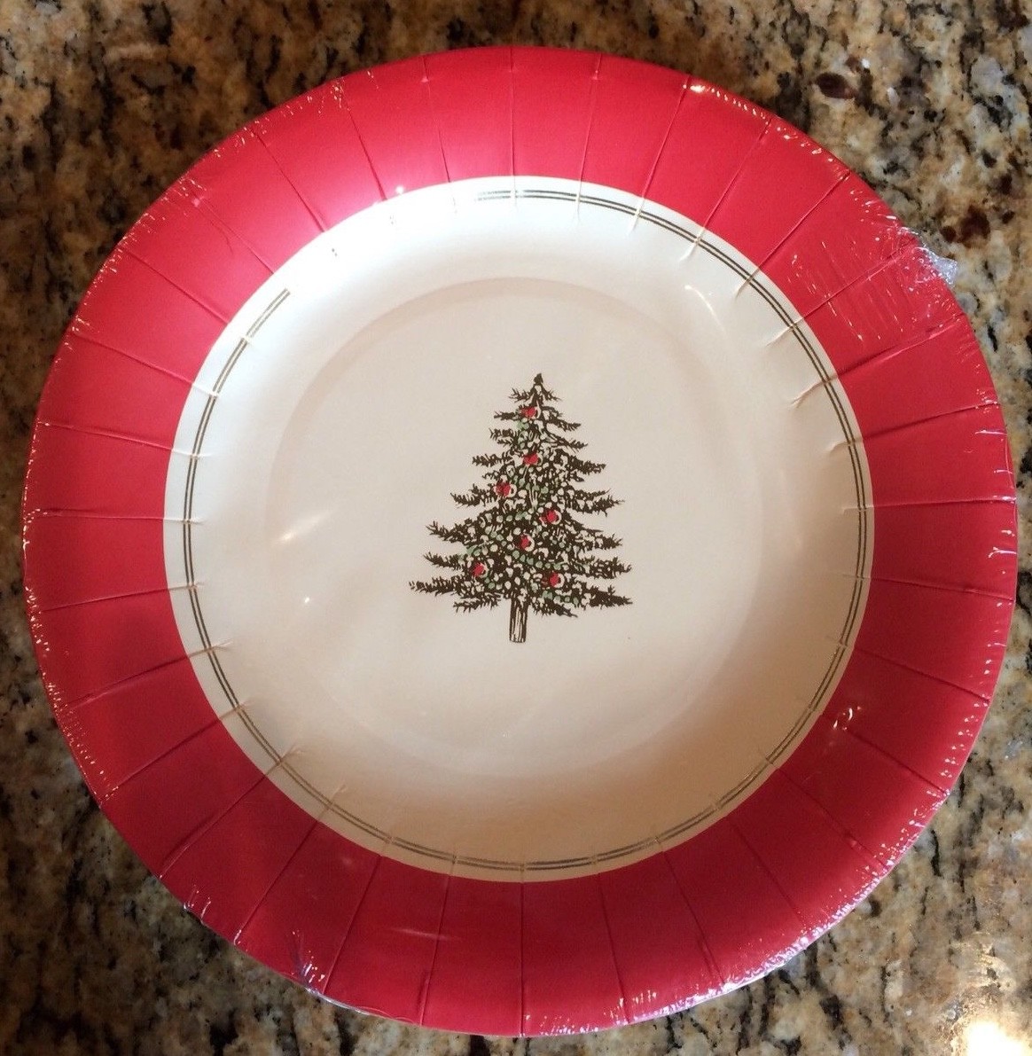 Christmas Tree Holiday Paper Plates Napkins +Coasters, Gold Foil, serves 8 eBay