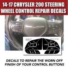 14-17 CHRYSLER Chrysler 200 STEERING WHEEL BUTTON REPAIR DECALS STICKERS