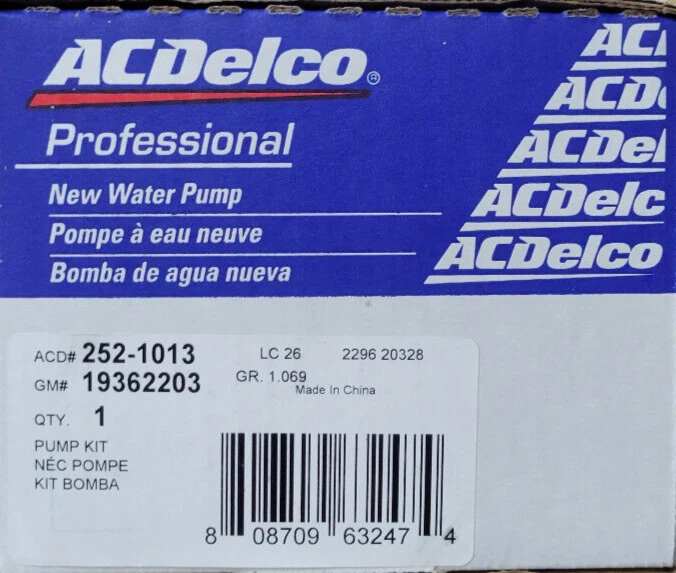 Base bomba agua motor ACDelco 252-1013 ^ Foto 2 de 2