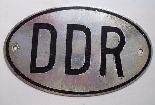 Altes Blechschild DDR Auto Kennzeichen Schild Blech Länderkennzeichen Oval