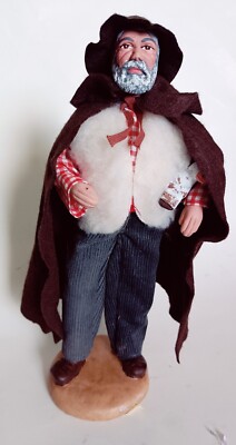 Santons Sylvette Amy French Shephard Terracotta Doll W/ Baby Sheep Signed 11'' 