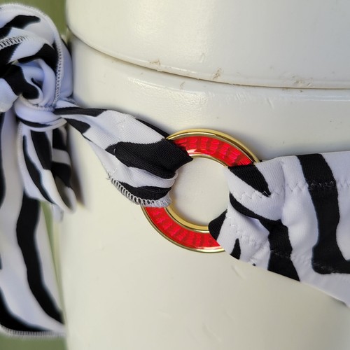VICTORIA'S SECRET Black White Zebra Side Tie Bikini Swimsuit XS - Picture 4 of 7