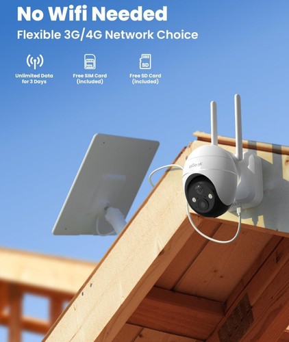 ieGeek Security Camera Outdoor, 2K Wireless WiFi 360°PTZ Camera, Solar Battery - Picture 10 of 10