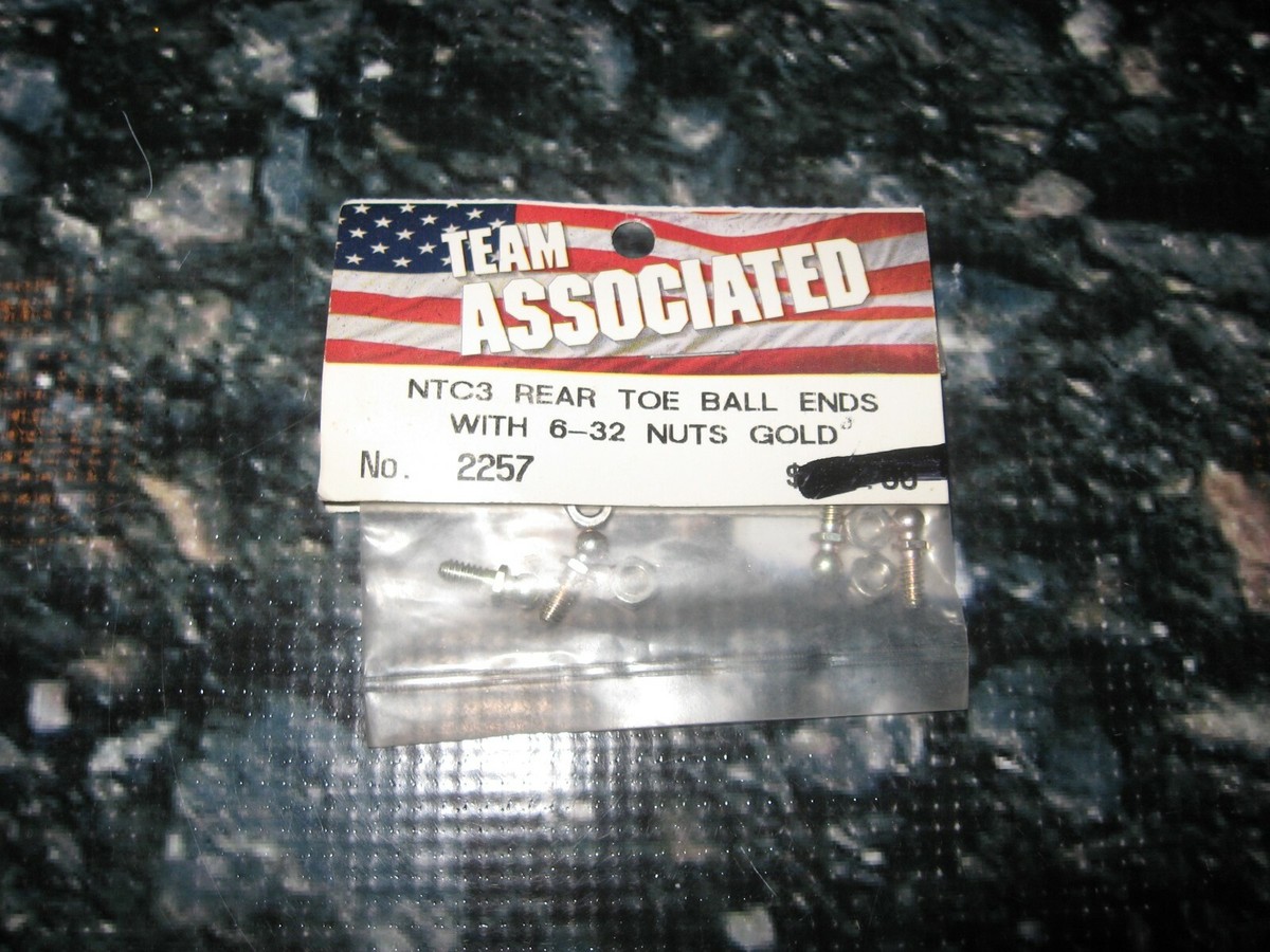 RC Associated NTC3 Rear Toe Ball Set With 6-32” Nuts Aluminum