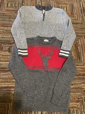 Lot Of 2 Kids Cat Jack Size M Chunky Knit Sweater Cotton Gray