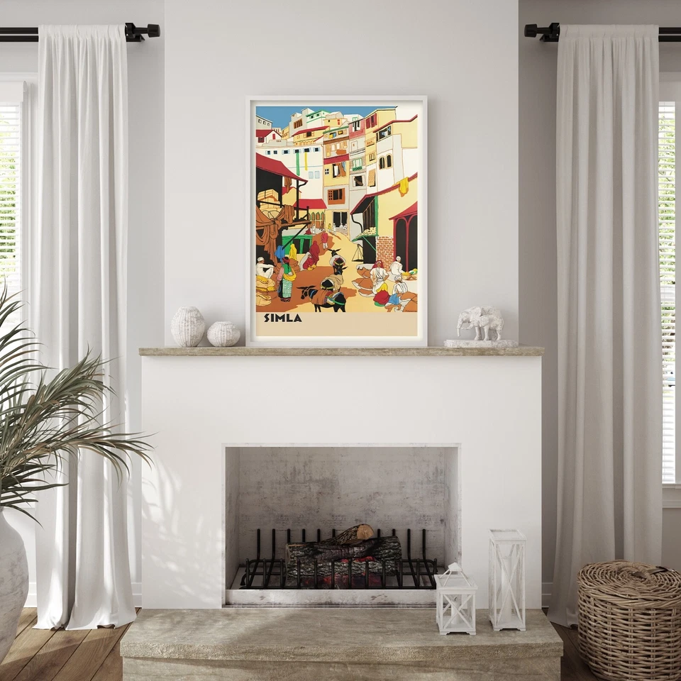 Индийский винтажный дорожный плакат Simla художественная печать | домашний декор - Изображение 2 из 4