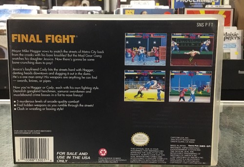 FINAL FIGHT (SOLO ESTUCHE, SIN JUEGO) Super Nintendo, Oficial Nintendo (MUY BUENO) - Imagen 2 de 4