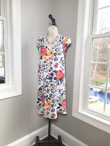 NWT! Ann Taylor Loft Sleeveless Floral Dress ~ Women’s XXS Tall Runs Big - 第 4/8 張圖片