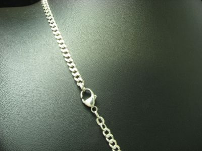 Collana Maglia Grumetta Piatta Da 3 Mm Placcata Oro Bianco In Argento 925 60 Cm