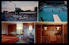 Postcard Conoco Motel, Cafe & Service Station Montage, Grand Island, Montana UNP