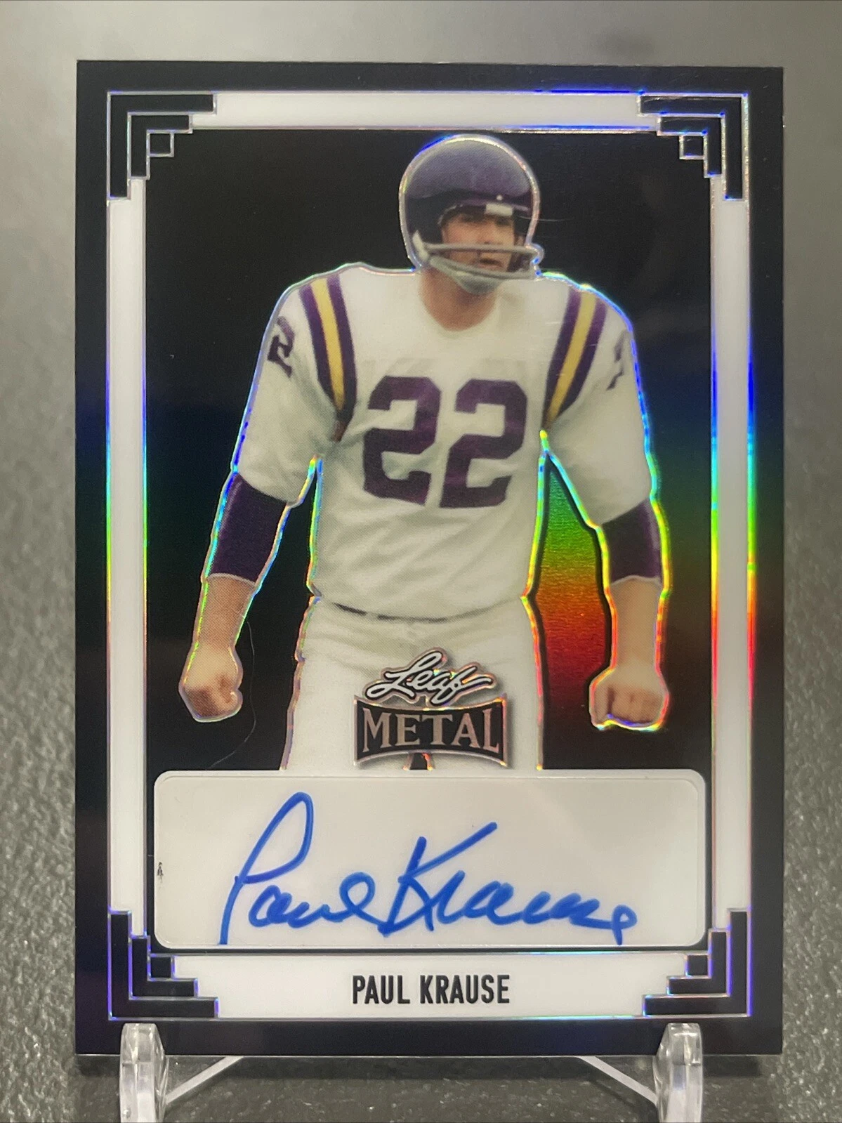 2024 Leaf Metal Paul Krause Black AUTO 6/6 MINNESOTA VIKINGS