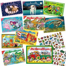STICKERALBUM Kinder Sticker Aufkleber Alben Stickerbuch Stickeralben stickern