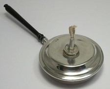 ASPREY Sterling Silver Bed/Warming Pan Table Cigar Lighter ? Hallmarked 1933