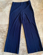 Talbots Pants Womens Sz 12 Navy Side Zip Wide Leg Pants Career Classic Minimal