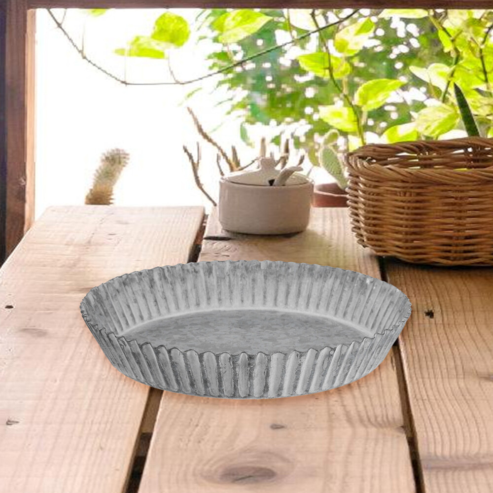 2 Pcs Plant Saucer Galvanized Tray Large Retro Flower Pot