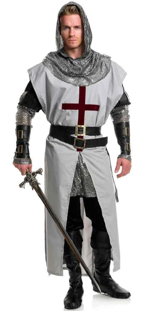 Chivalrous Knight Medieval Crusades Fancy Dress Halloween Deluxe Adult  Costume | eBay