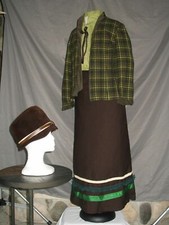 Victorian Dress Women's Edwardian Costume 1920s 3 Piece Suit w Hat