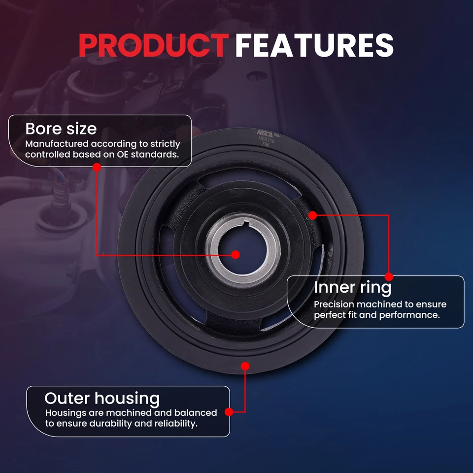For Cadillac Escalade Cheyenne Express Silverado Yukon Sierra Harmonic Balancer  - Image 3 of 4