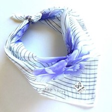 Hanae Mori Cotton 100 Purple Floral Vintage Scarf Bandana 19" Vintage NEW