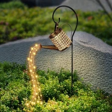 LED Solar Watering Can Lights Waterproof Hanging String Lights Outdoor Garden US