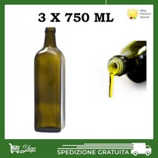 BOTTIGLIE IN VETRO PER OLIO VERDE MARASCA CON TAPPO DOSATORE SET 3 DA 750 ML 