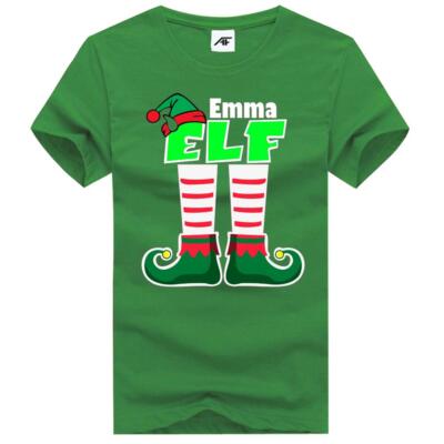 Emma ELF bedrucktes Damen Mädchen T-Shirt lustig Rundhalsausschnitt Neuheit Party Top T-Shirts