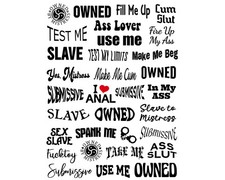 31 Mistress Domme Slave Temporary Tattoos Kinky Sex BDSM Dominatrix Sub Stickers