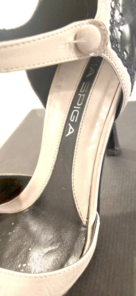 Туфли на каблуках для зрителей VIA SPIGA, черные/белые, лакированная кожа - Изображение 2 из 4