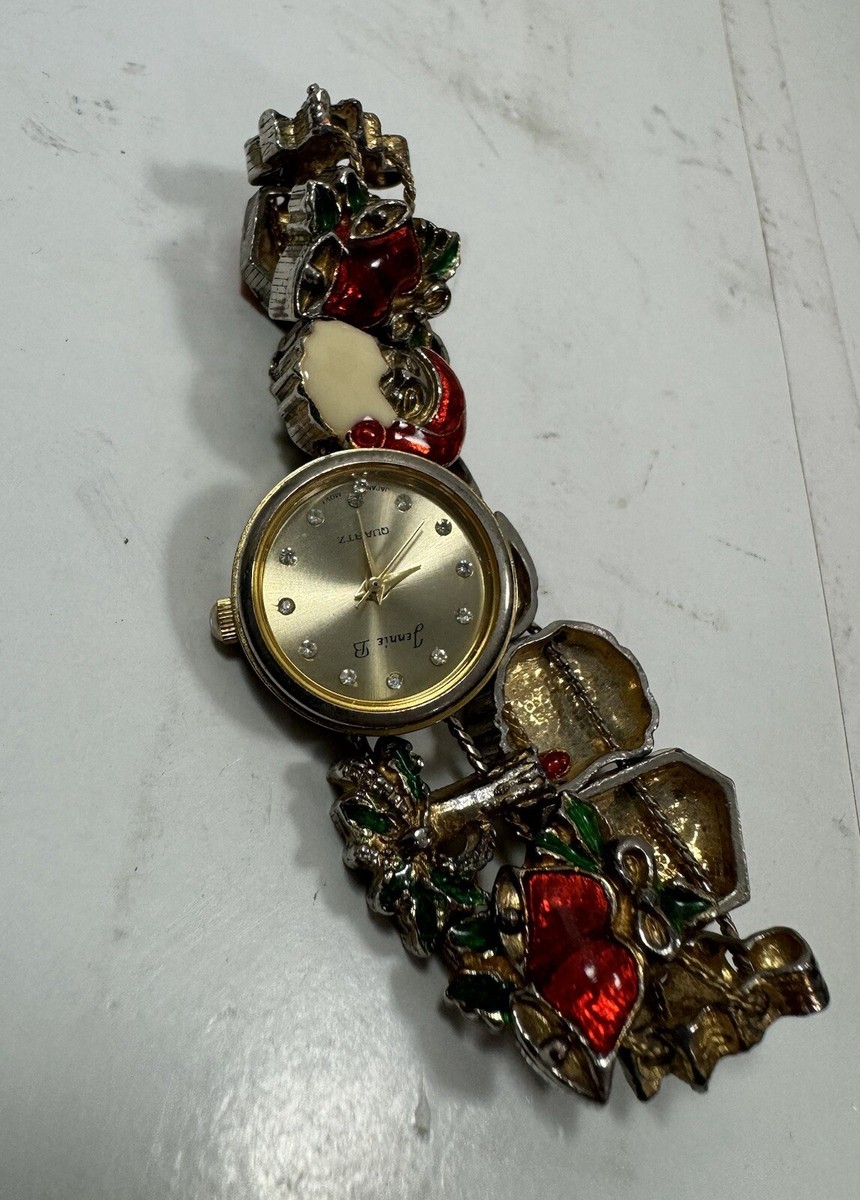 JENNIE B Christmas Watch Women's Slide Charm Bracelet Quartz JENNIE B Christmas Watch Women's Slide Charm Bracelet Quartz