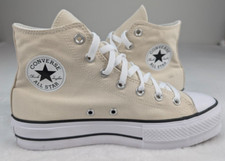 NEW Converse Chuck Taylor All Star Lift Platform Canvas Sneakers M7 W 9 Natural