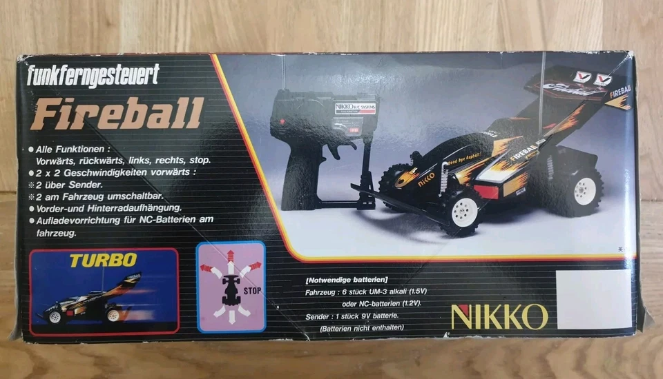 Vintage Nikko Fireball Rc Auto funktionstüchtig 80er komplett mit Karton. Inklusive Ladegerät. - Bild 2 von 4