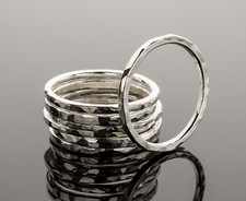 Stacking Ring .925 Sterling Silver Hammered Texture Handcrafted Ring Single Ring