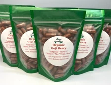 Organic Goji Berry Vegetable Capsules, Youthfulness, Vitamin C, Vitamin A