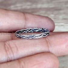Knot Band Rings 925 Sterling Silver Oxidised Handmade Boho Unisex Jewelry 238