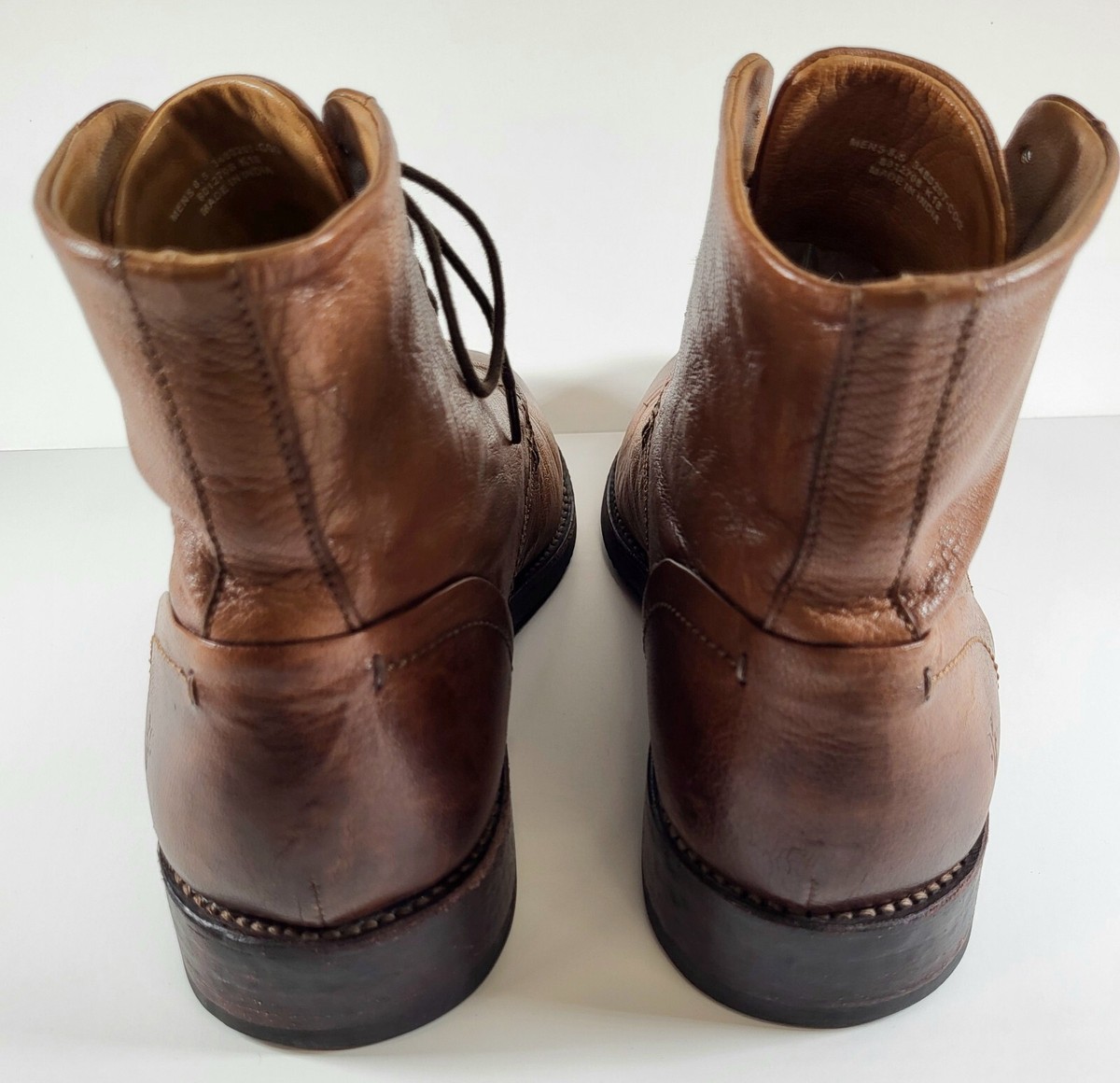 Frye Men\'s Cognac Leather Buckle Ankle Boots Frye brown moto boots w buckles, back zipper | Mercari main image 2