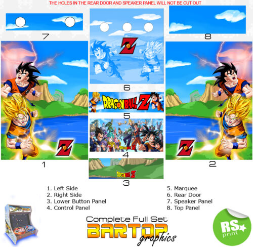 Juegos completos/medio pegatinas de gráficos arcade para obras de arte arcade de DragonBall Z  - Imagen 1 de 3