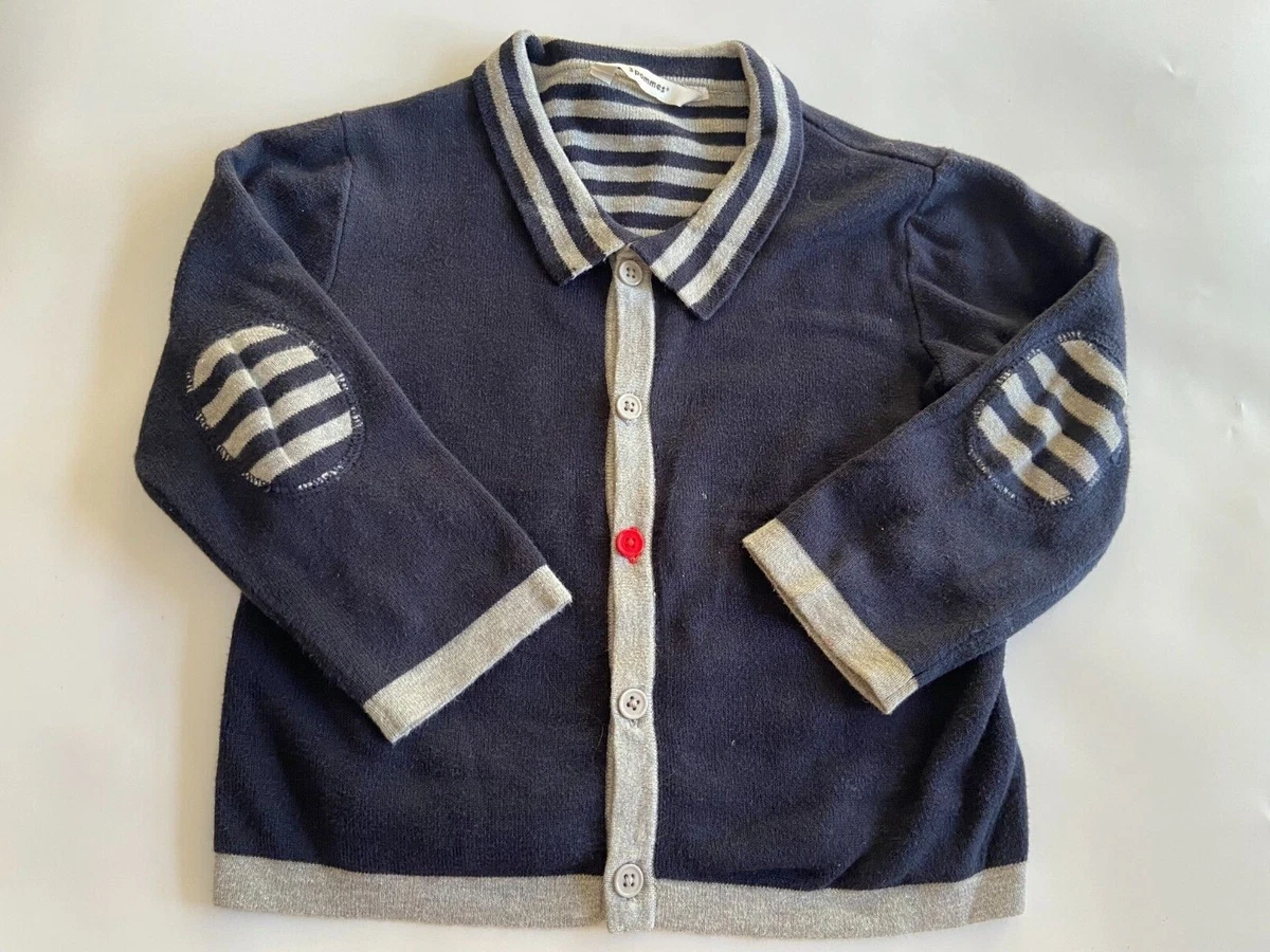 Striped cardigan with elbow best sale patches