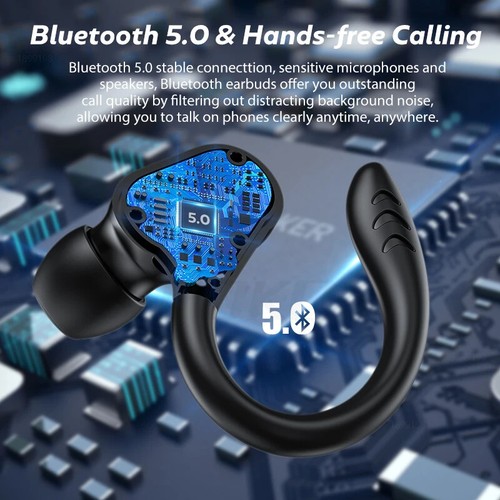 Auricolari Bluetooth Sport con Archetto Cuffie TWS S730 Microfono Touch Control - Photo 8/15