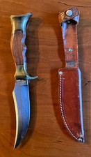 Vintage OLSEN Knife Co Fixed Blade Hunting Knife with Original Sheath