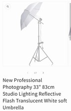 33" 83cm White Reflective Translucent Studio Lighting Umbrella Lightweight