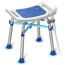 FSA/HSA Eligible Heavy Duty Shower Stool 500lb with Reinforced Crossing Bar, ...