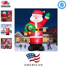 12 FT Giant Christmas Inflatable Santa Claus Outdoor Decorations Built-in LED...