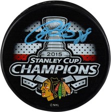 Patrick Kane Chicago Blackhawks Signed 2015 Stanley Cup Champs Hockey Puck