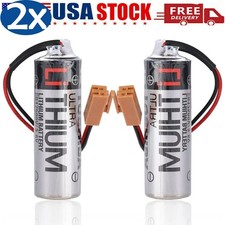   2X ER17500V 3.6V PLC Digital Control Battery With Brown Plug Toshiba ER17500V