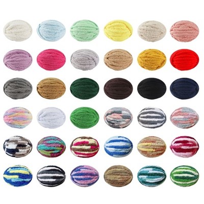 Rainbow Chenille Yarn Bundle for Crafting Create Beautiful Scarves, Hat,Cushion