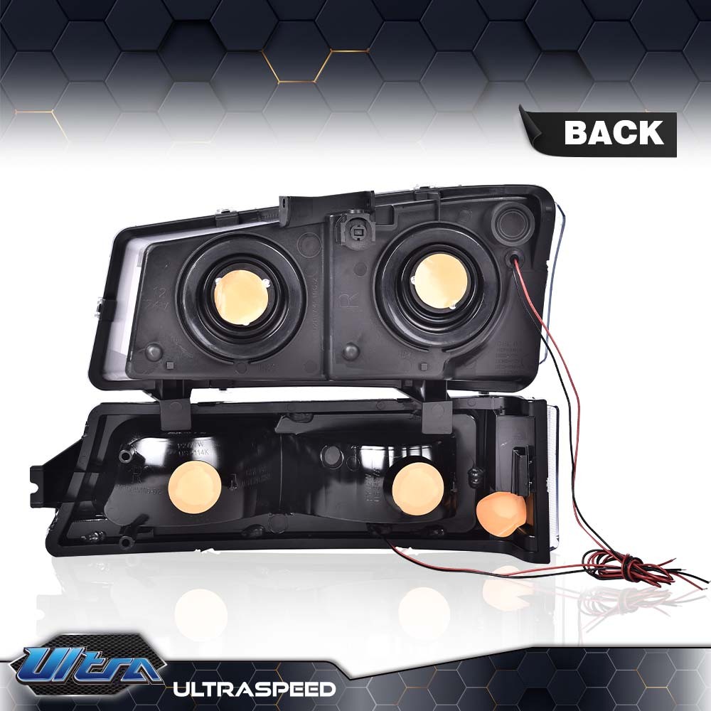 Fit For 2003-2006 Chevy Silverado LED DRL Clear Headlights+Bumper Fog Lights - Foto 13